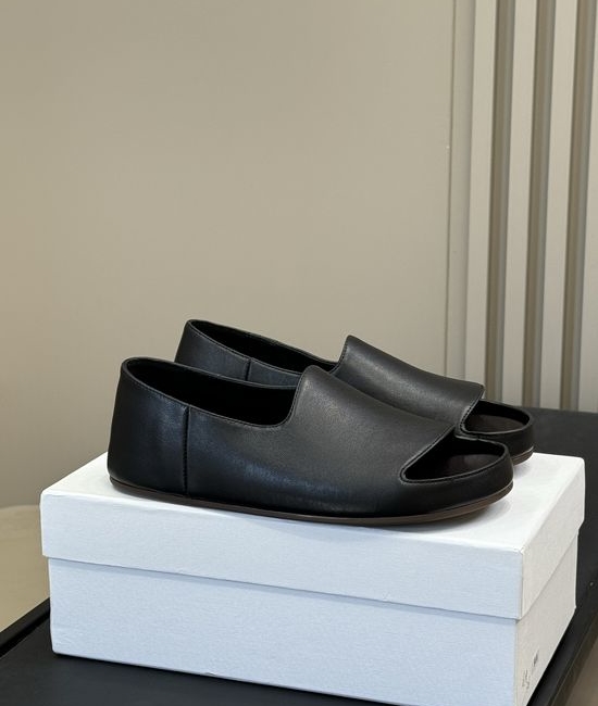 The Row Genuine Leather Comfortable Open Toe Slide Sandals