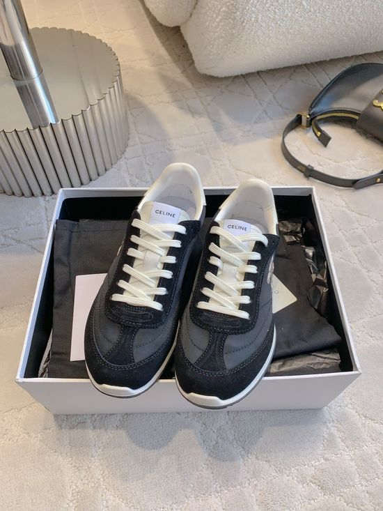 Celine Classic Casual Sneakers Leather And Fabric Upper