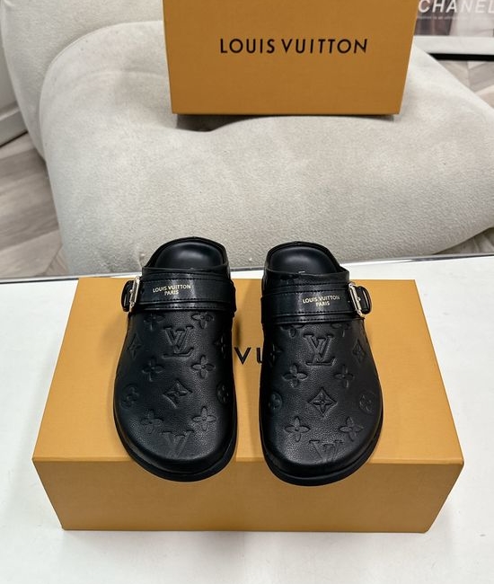 Louis Vuitton LV Canvas Slip On Clogs Comfortable Casual Walking Shoes