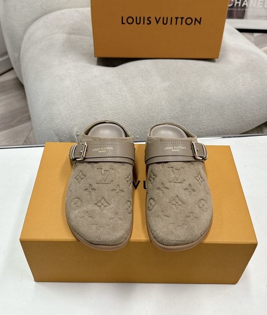 Louis Vuitton LV Canvas Slip On Clogs Comfortable Casual Walking Shoes