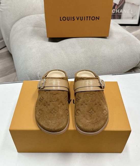 Louis Vuitton LV Canvas Slip On Clogs Comfortable Casual Walking Shoes