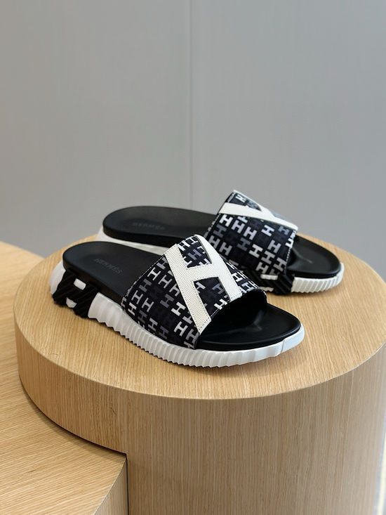 Hermes Slip-On Flat Sandals Soft Genuine Leather Lightweight Sole Shoes