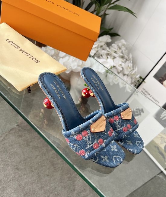 Louis Vuitton LV Graffiti Print Leather Slippers Soft Lining Non-slip Sole