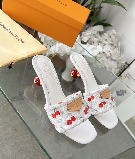 Louis Vuitton LV Graffiti Print Leather Slippers Soft Lining Non-slip Sole