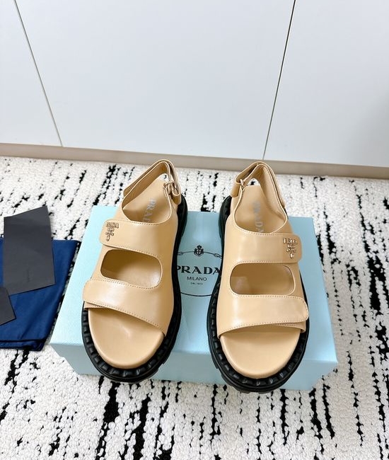 Prada Premium Leather Non-slip Casual Comfortable Sandals