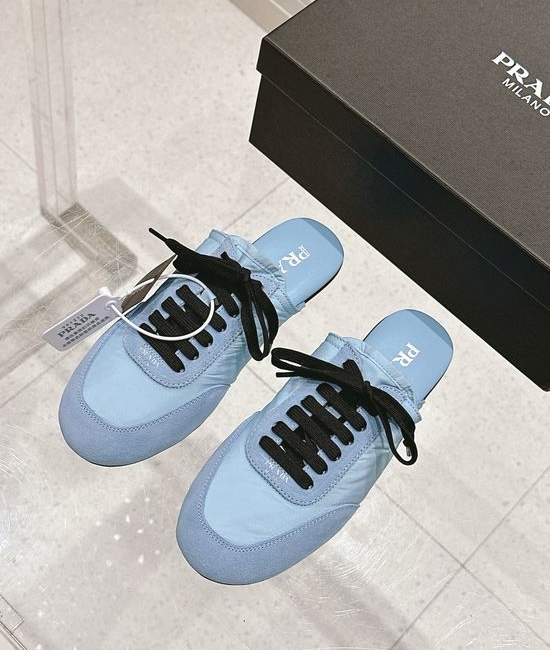Prada Textured Suede Mule Slippers with Soft Insole