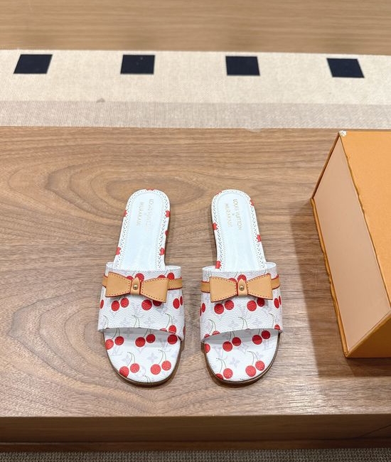 Louis Vuitton LV Denim Leather Kitten Heel Slip On Mule Sandals