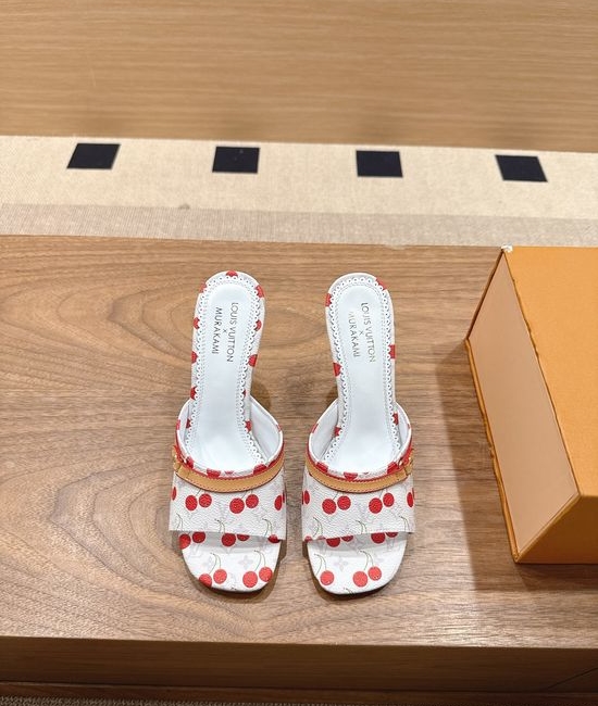 Louis Vuitton LV 3D Cherry Decor Flat Ballet Slippers with Leather Sole