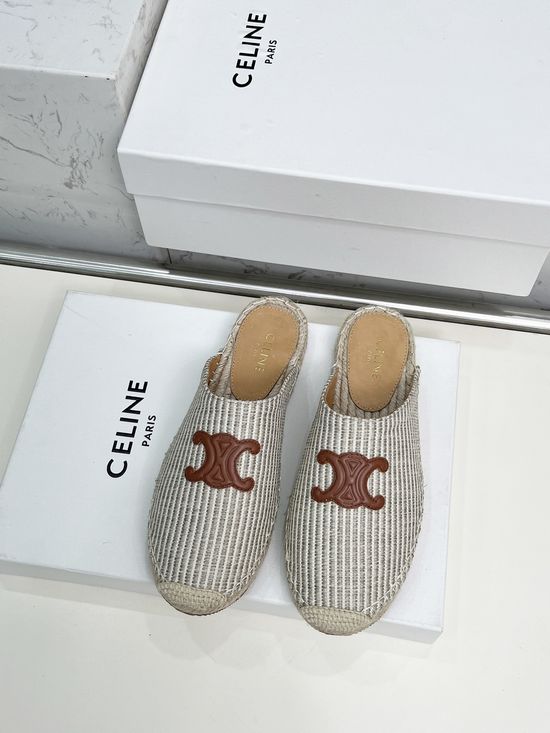 Celine Classic Embossed Slip On Espadrille Casual Comfortable Shoes