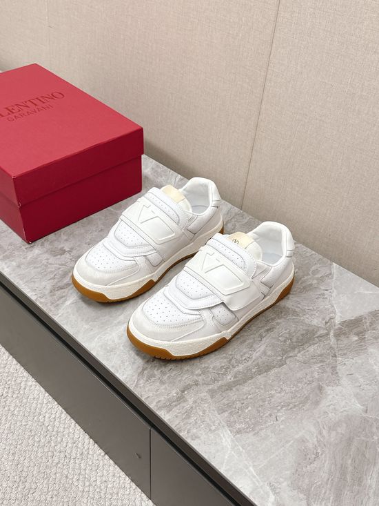 Valentino Leather Panel Casual Sneakers Breathable Lining Comfortable Daily Shoes