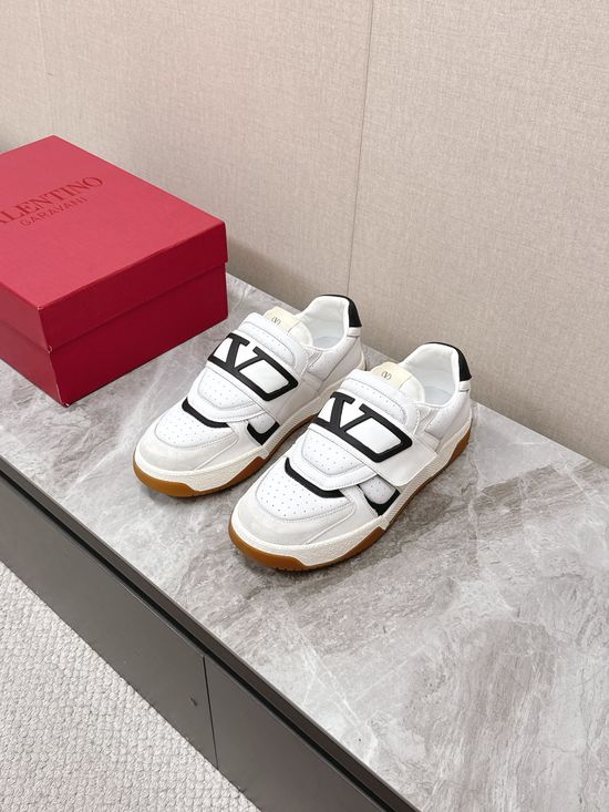 Valentino Leather Panel Casual Sneakers Breathable Lining Comfortable Daily Shoes