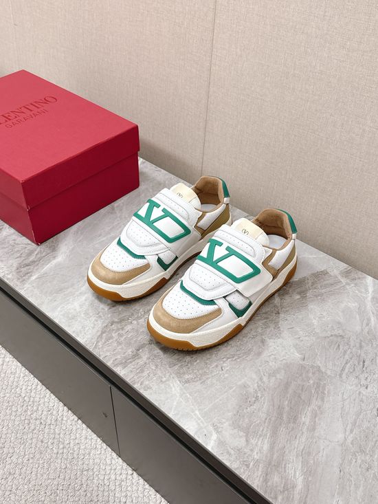 Valentino Leather Panel Casual Sneakers Breathable Lining Comfortable Daily Shoes