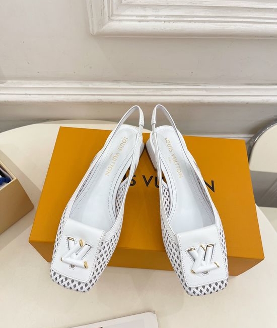 Louis Vuitton LV V-cut Block Heel Slingback Sandals Soft Lining Non-slip Sole