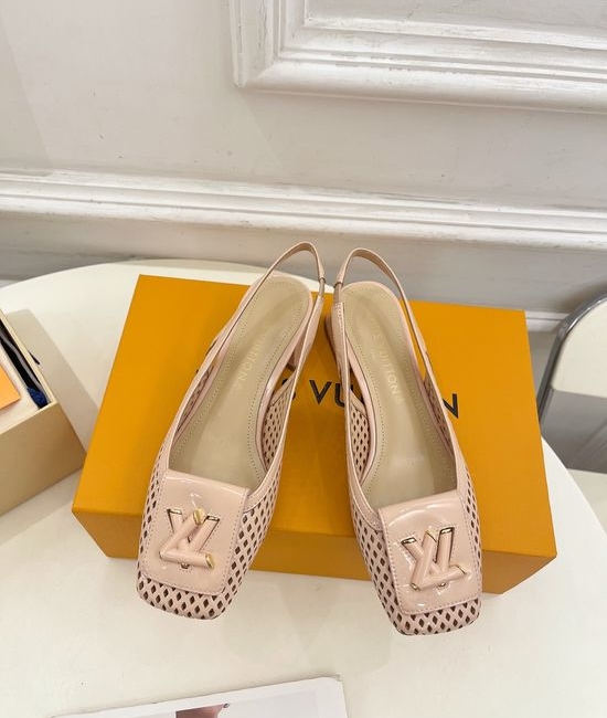 Louis Vuitton LV V-cut Block Heel Slingback Sandals Soft Lining Non-slip Sole