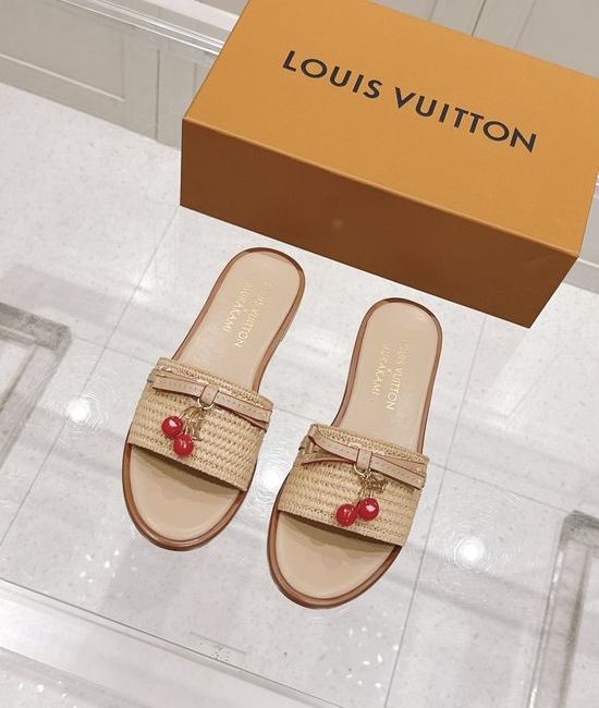Louis Vuitton LV Decorative Pendant Flat Slide Sandals Premium Upper Durable Outsole