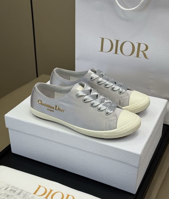 Christian Dior CD Satin Upper Pointed Toe Slip On Comfortable Flat Shoes