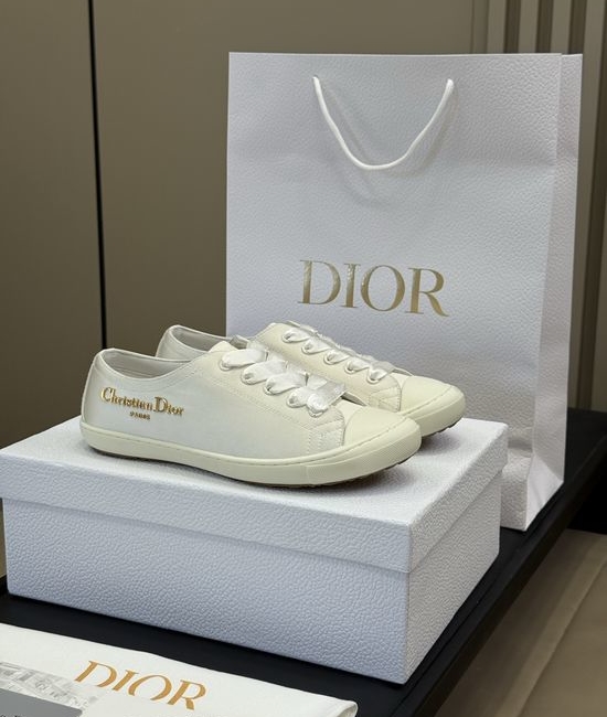 Christian Dior CD Satin Upper Pointed Toe Slip On Comfortable Flat Shoes