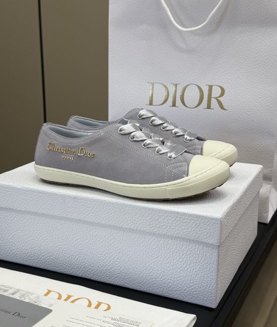 Christian Dior CD Satin Upper Pointed Toe Slip On Comfortable Flat Shoes