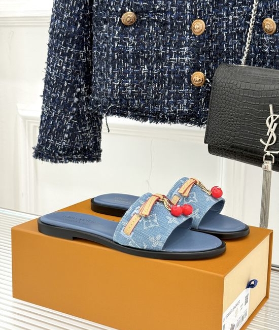 Louis Vuitton LV Bow Decor Slide Sandals With Comfortable Sole