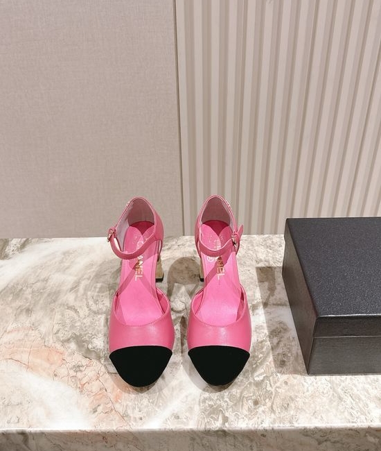 Chanel Pearl Decor Genuine Leather Mary Jane Low Heel Sandals