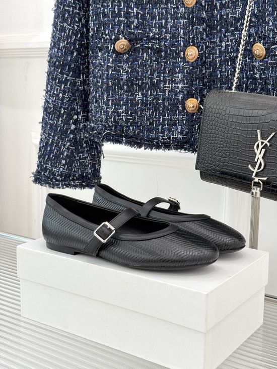 The Row Minimalist Buckle Decor Premium Leather Mary Jane Shoes