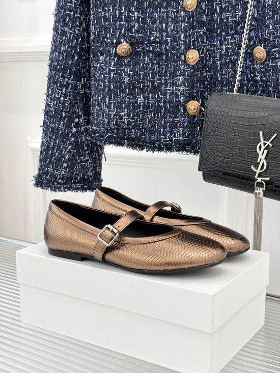 The Row Minimalist Buckle Decor Premium Leather Mary Jane Shoes