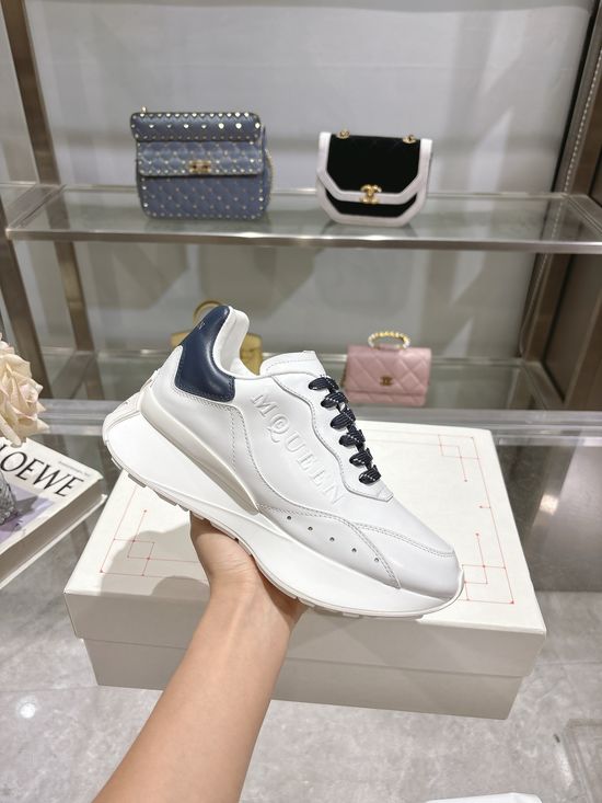 McQueen Premium Leather Casual Sports Shoes Breathable Soft Lining