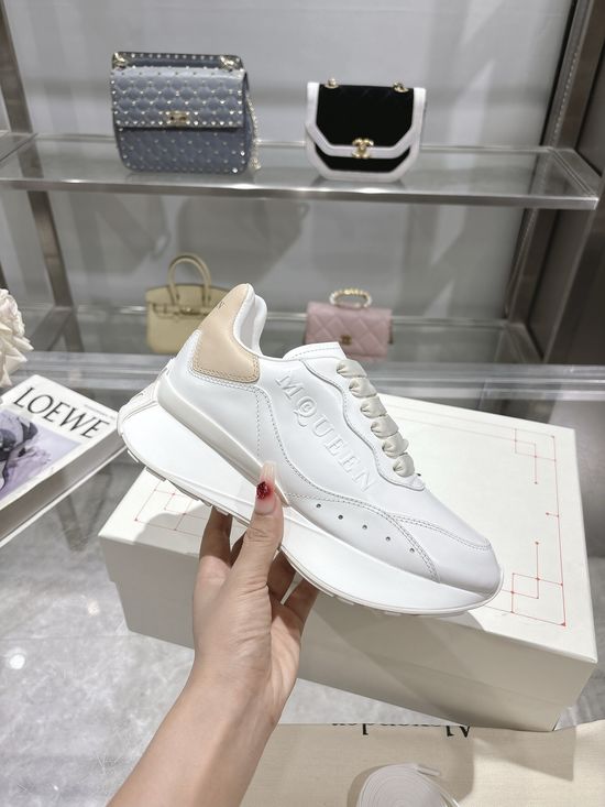 McQueen Premium Leather Casual Sports Shoes Breathable Soft Lining