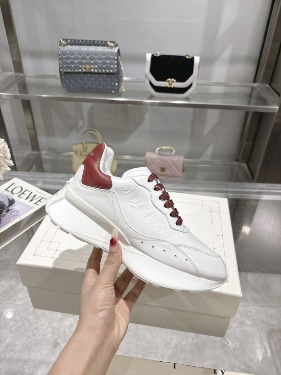 McQueen Premium Leather Casual Sports Shoes Breathable Soft Lining