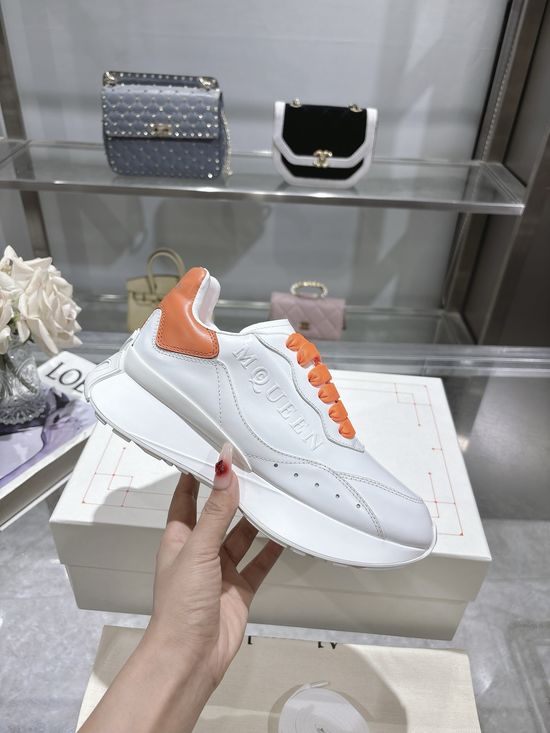 McQueen Premium Leather Casual Sports Shoes Breathable Soft Lining