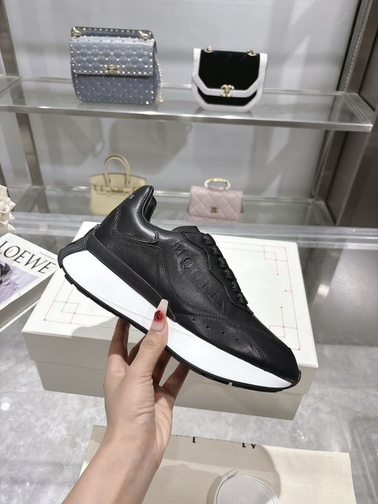 McQueen Premium Leather Casual Sports Shoes Breathable Soft Lining