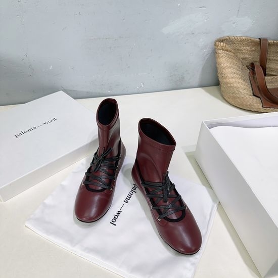 Alo Lace-up Stretch Flat Ankle Boots with Soft Lining