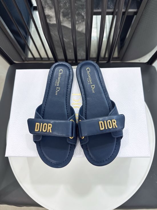 Christian Dior Hook and Loop Fastener Casual Beach Slide Sandals
