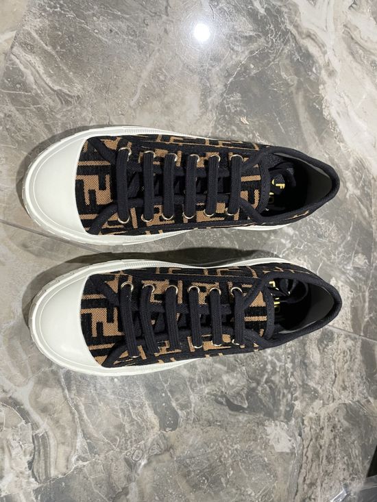 Fendi Classic Monogram Upper Breathable Lightweight Casual Skate Shoes