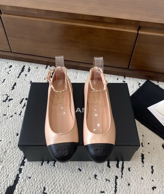 Chanel Leather Mary Jane Flats with Classic Chain Detail