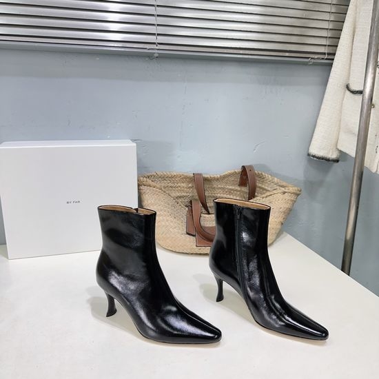 By far Side Zipper Pointed Toe Stiletto Ankle Boots Soft Durable