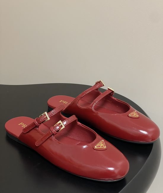 Prada Patent Leather Mary Jane Ballet Flats with Buckle