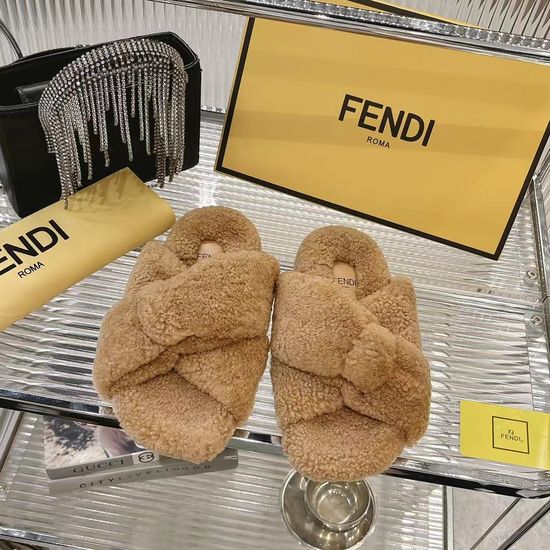 Fendi Premium Comfort Plush Fashion Slide Slippers