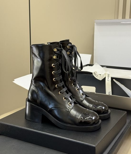 Chanel Genuine Leather Motorcycle Boots With Comfortable Sole