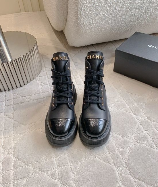 Chanel Classic Platform Ankle Boots Calfskin Upper