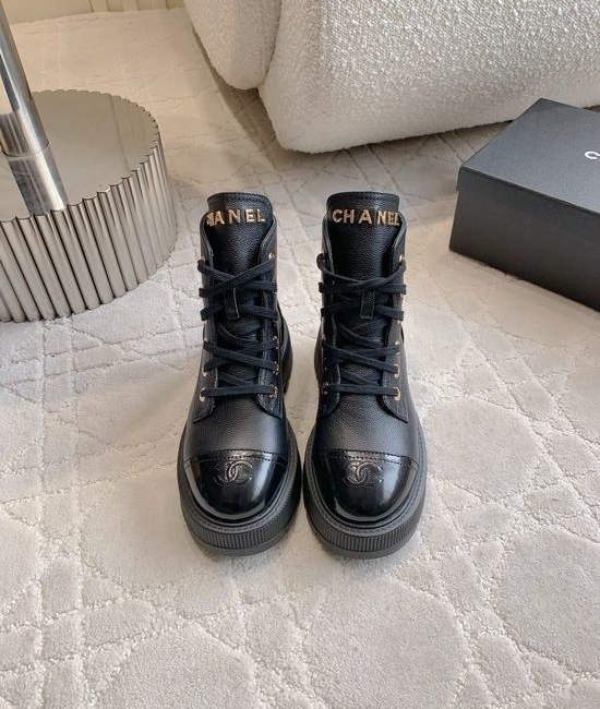 Chanel Classic Platform Ankle Boots Calfskin Upper