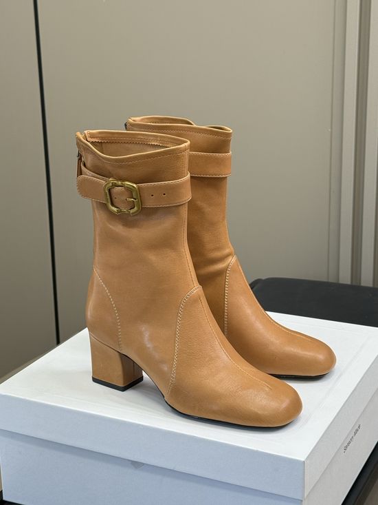 Miu Miu Knee-high Slim Fit Leather Boots with Buckle