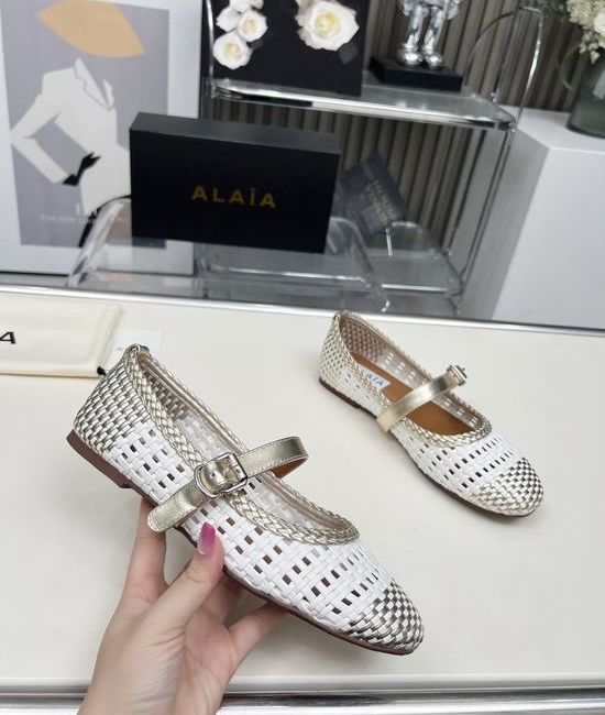Alaia Woven Hollow Out Slip On Shoes Soft Sheepskin Insole