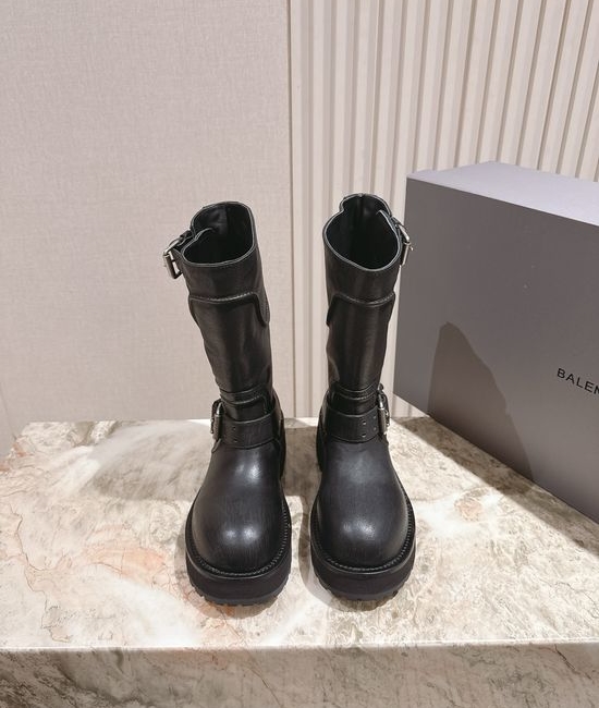 Balenciaga Trendy Thick-soled Boots with Logo and Non-slip Sole