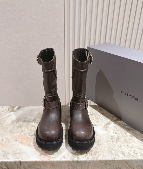 Balenciaga Trendy Thick-soled Boots with Logo and Non-slip Sole