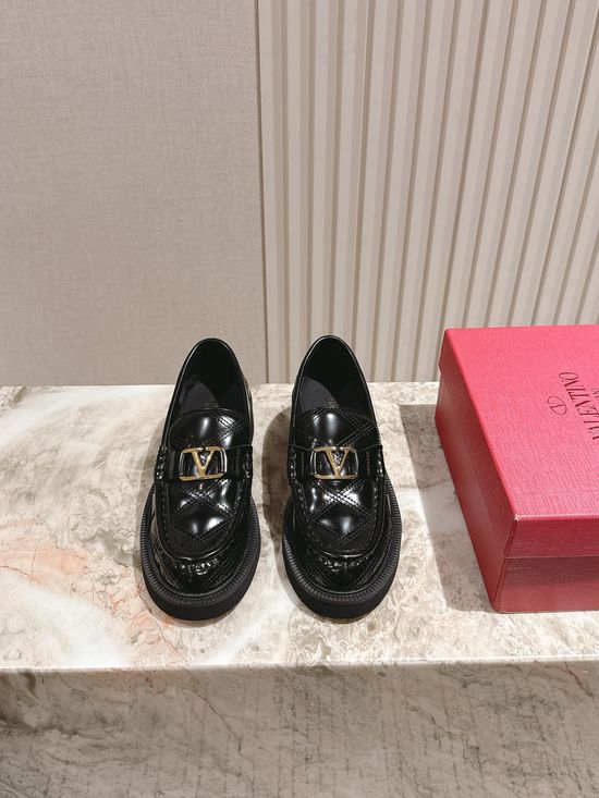 Valentino Stylish Loafers with Silk Leather and Gear Sole