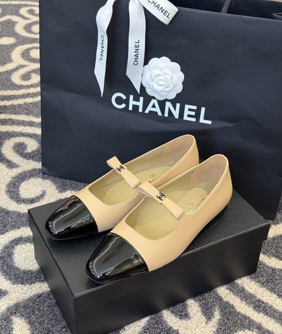 Chanel Bow Decor Mary Jane Shoes Sheepskin Lining Non-slip