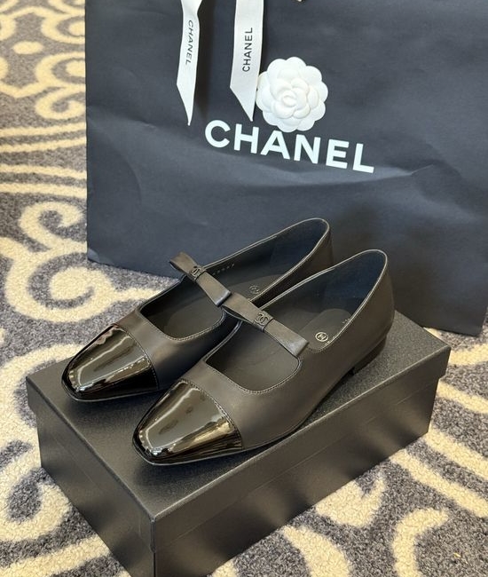 Chanel Bow Decor Mary Jane Shoes Sheepskin Lining Non-slip
