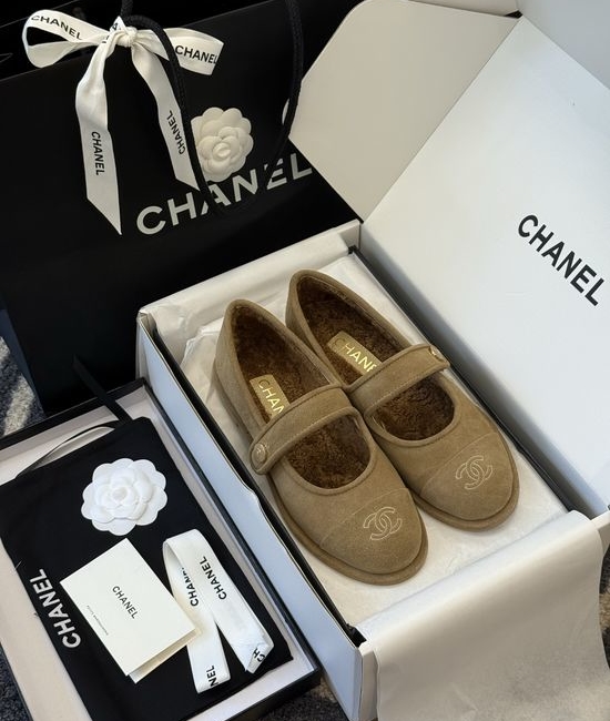 Chanel Suede Upper Mary Jane Shoes Soft Leather Sole