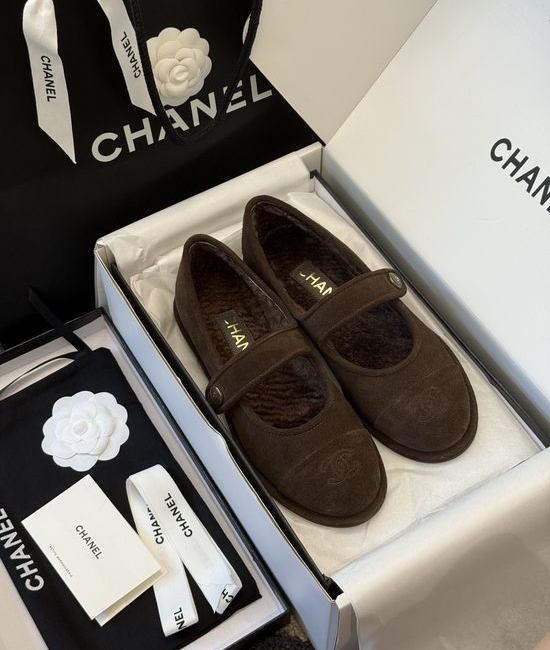 Chanel Suede Upper Mary Jane Shoes Soft Leather Sole